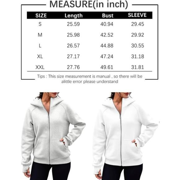 Queen Womens Zip Up Hoodies Fleece Jackets Sweats Fall Outfits Sweaters‎ Pockets - Picture 7 of 7